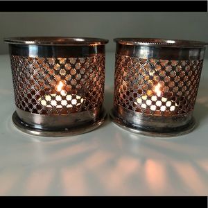 Silver plated candle holders